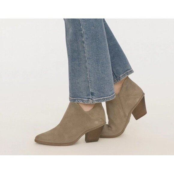 Frye Reed Shootie Women’s 9.5M Brown Suede Slip-On Ankle Booties Block Heel - Picture 1 of 10